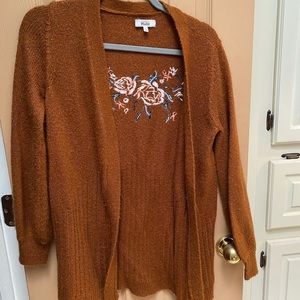 rust colored cardigan